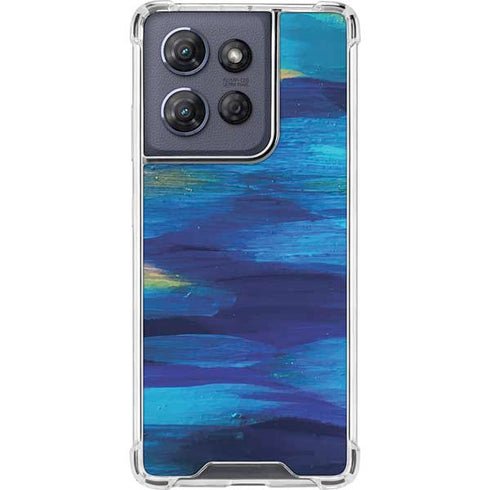 Ocean Blue Brush Stroke by Etta Vee Moto G Stylus 5G (2025) Clear Case